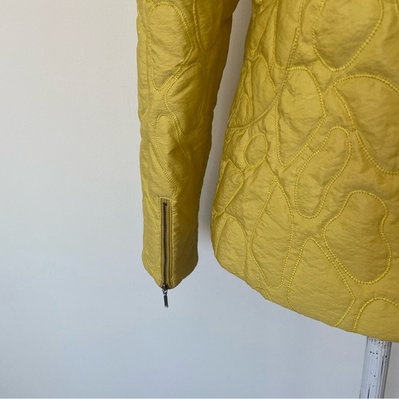 Flair Abstract Embossed Quilted Cotton Lagenlook Stand Collar Zip Front Jacket S - Picture 5 of 10